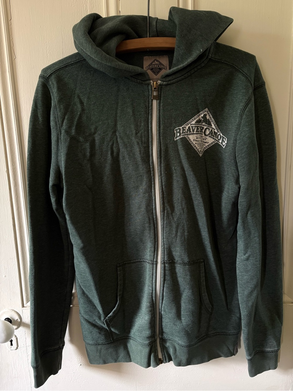 Beaver Canoe Kids' Forest Green Full-Zip Hoodie